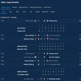 baseball fixtures and results