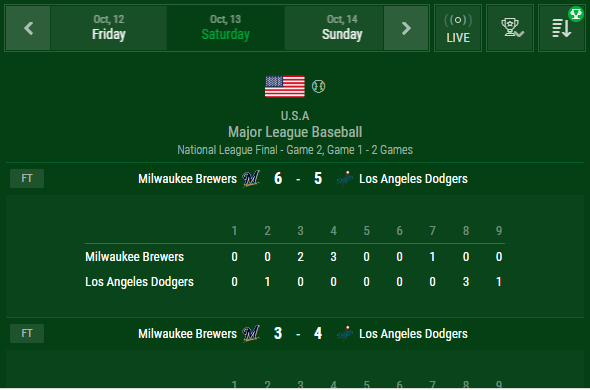 baseball livescore additional match info 2