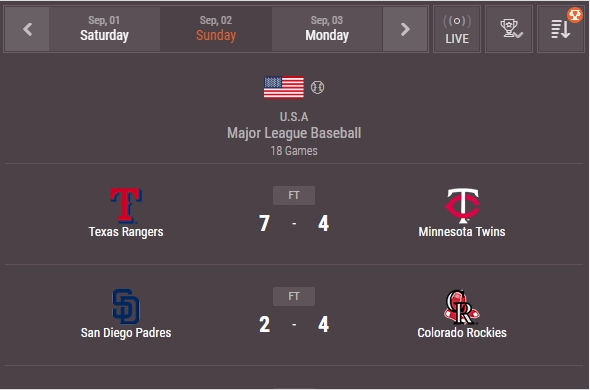 baseball livescore unlimited colors 3