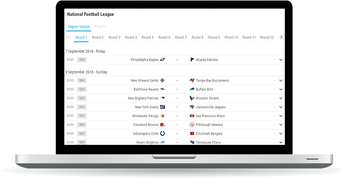 football fixtures and results widget overview