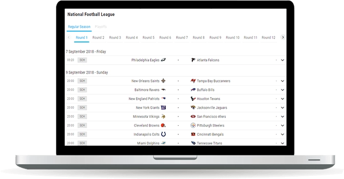 football fixtures and results widget overview