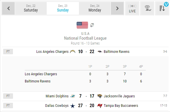 american football livescore additional match info 1