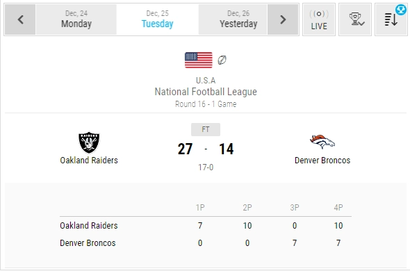 american football livescore additional match info 2