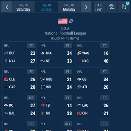 today's scores in the nfl