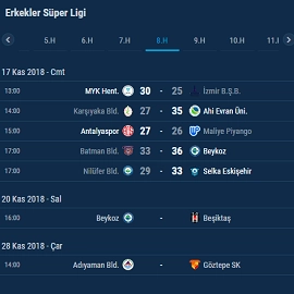 handball fixtures and results