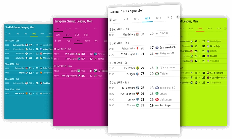 handball fixtures and results desktop and mobile