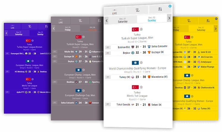 handball livescores desktop and mobile