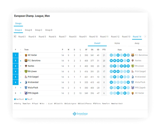 handball standings form information 1