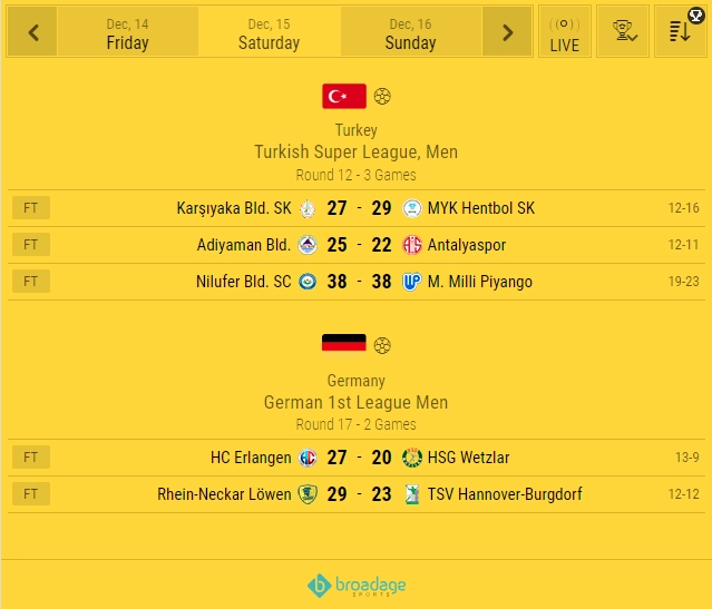 handball livescore unlimited colors 1