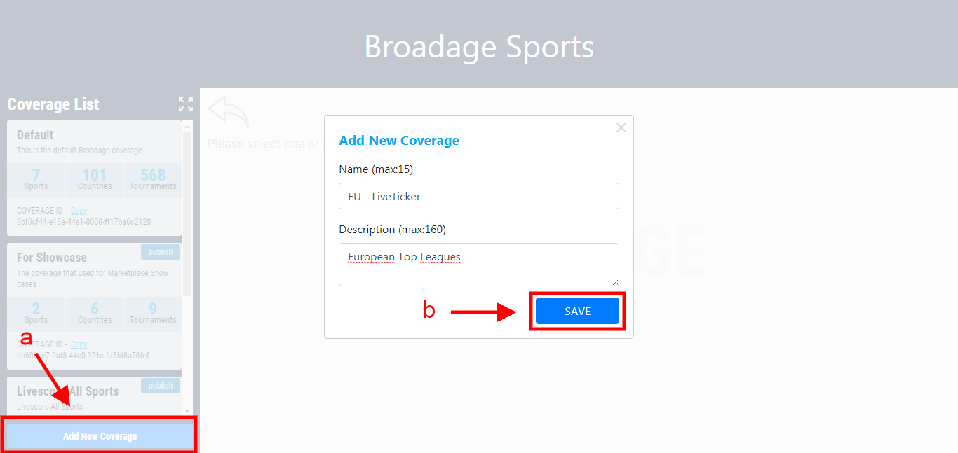 broadage sports how to create coverage 1