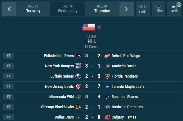 Ice Hockey Livescore Widgets Live Widget Livescore Api Xml