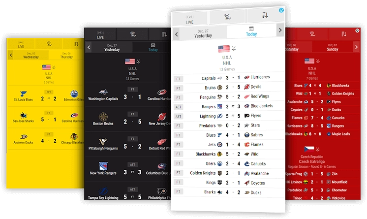 ice hockey livescores desktop and mobile