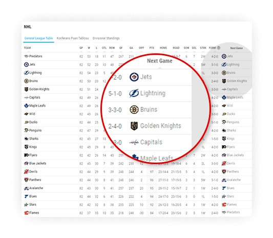 ice hockey standings next match information 2