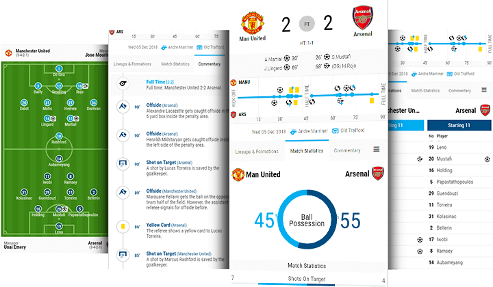 Football Live Ticker, Live Sports Data