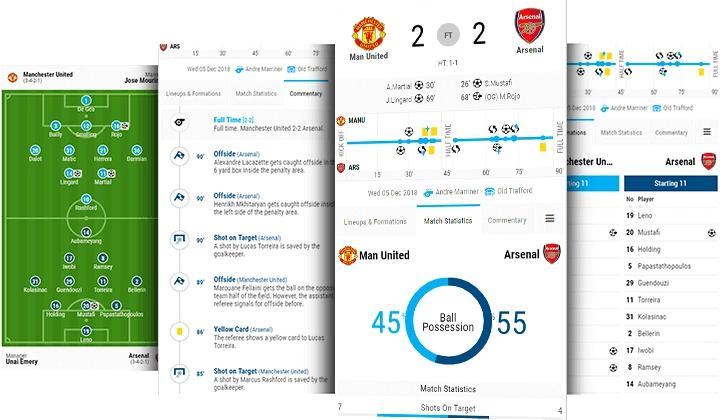 soccer match center desktop and mobile