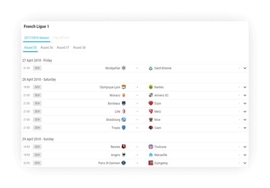 soccer fixture results filtering data 2