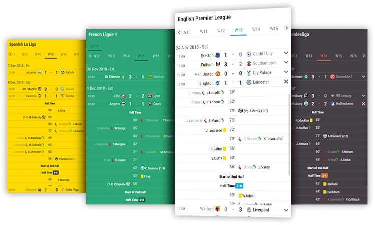 soccer fixtures and results desktop and mobile