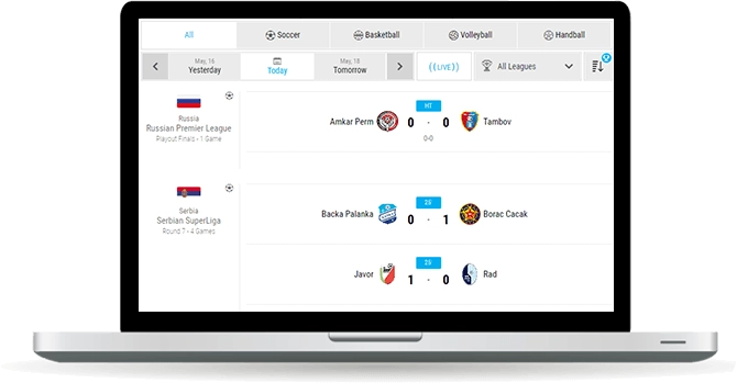 soccer livescores widget overview