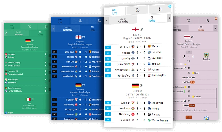 soccer match center desktop and mobile