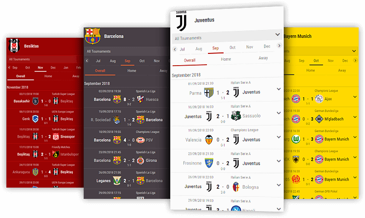 soccer team schedules desktop and mobile