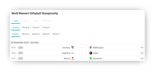volleyball fixtures results advanced navigation options 1