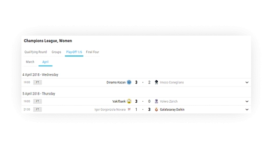 volleyball fixtures results different presentation types 1