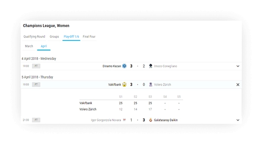 volleyball fixtures results different presentation types 2