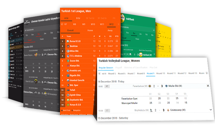 Volleyball Widgets, Volleyball Sports Data, XML API Feed