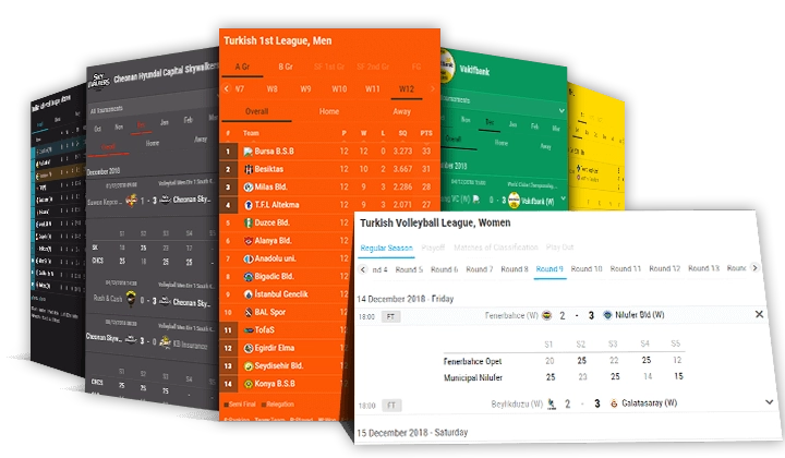 volleyball sports data widgets